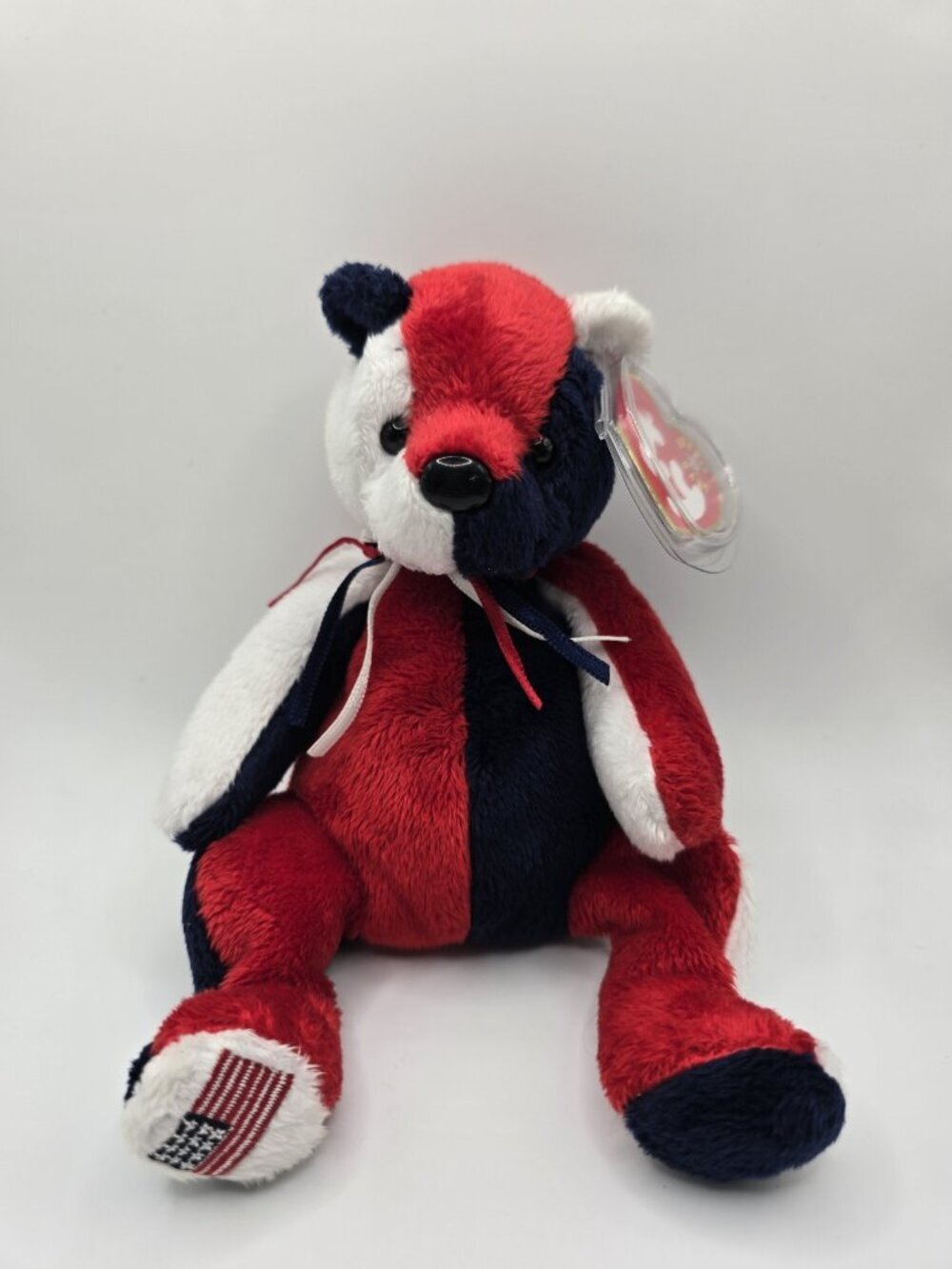 TY Beanie Baby - PATRIOT the Bear Stuffed Animal Toy USA flag 2000